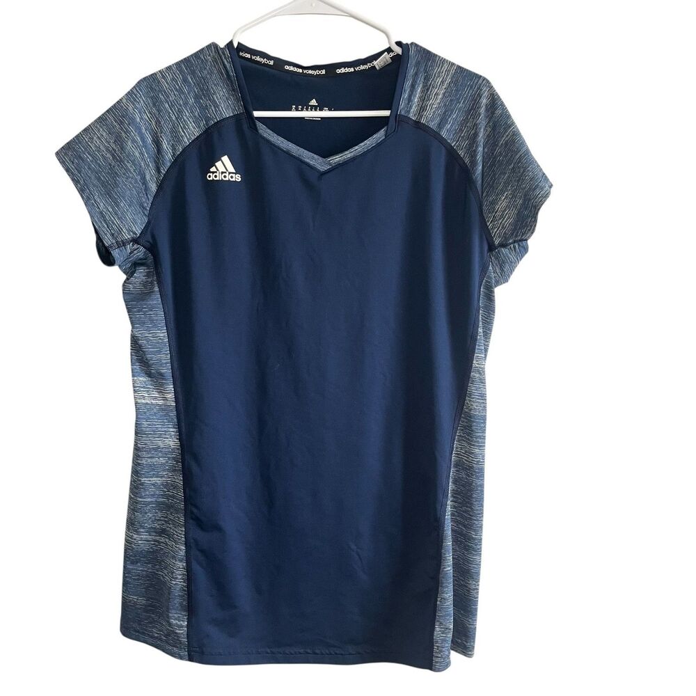 Adidas Volleyball Quickset Cap Sleeve Jersey Athletic Shirt Navy Blue Women XL